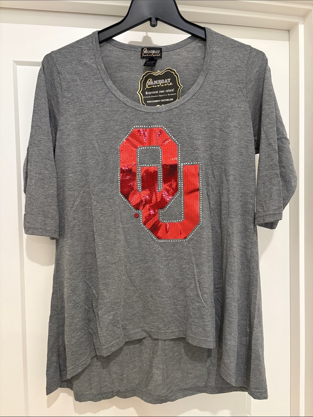 NWT [gameday couture] Oklahoma Sooners NCAA Scoop Tunic High/Low Top Women's XL - Picture 3 of 10